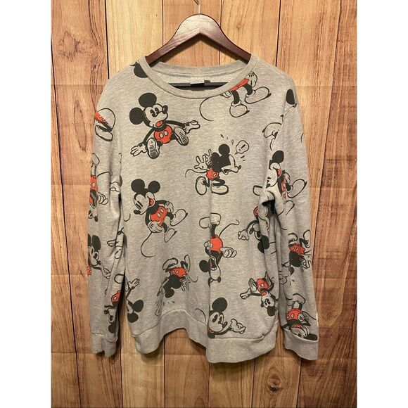 Disney Tops - Disney 100 XXL Mickey Mouse Graphic Pullover Sweatshirt Heathered Gray